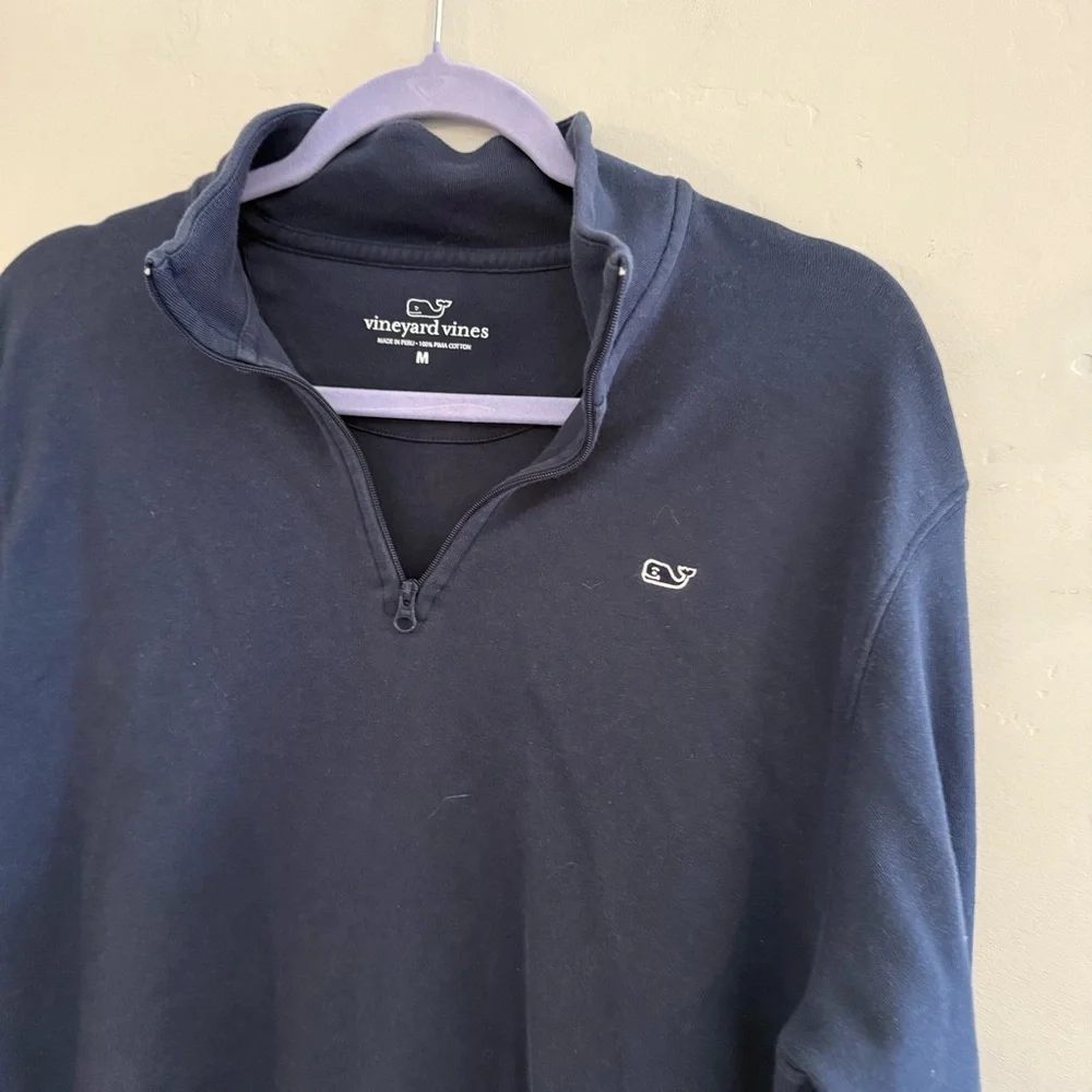 Vineyard Vines Men's Navy Quarter Zip Sweater